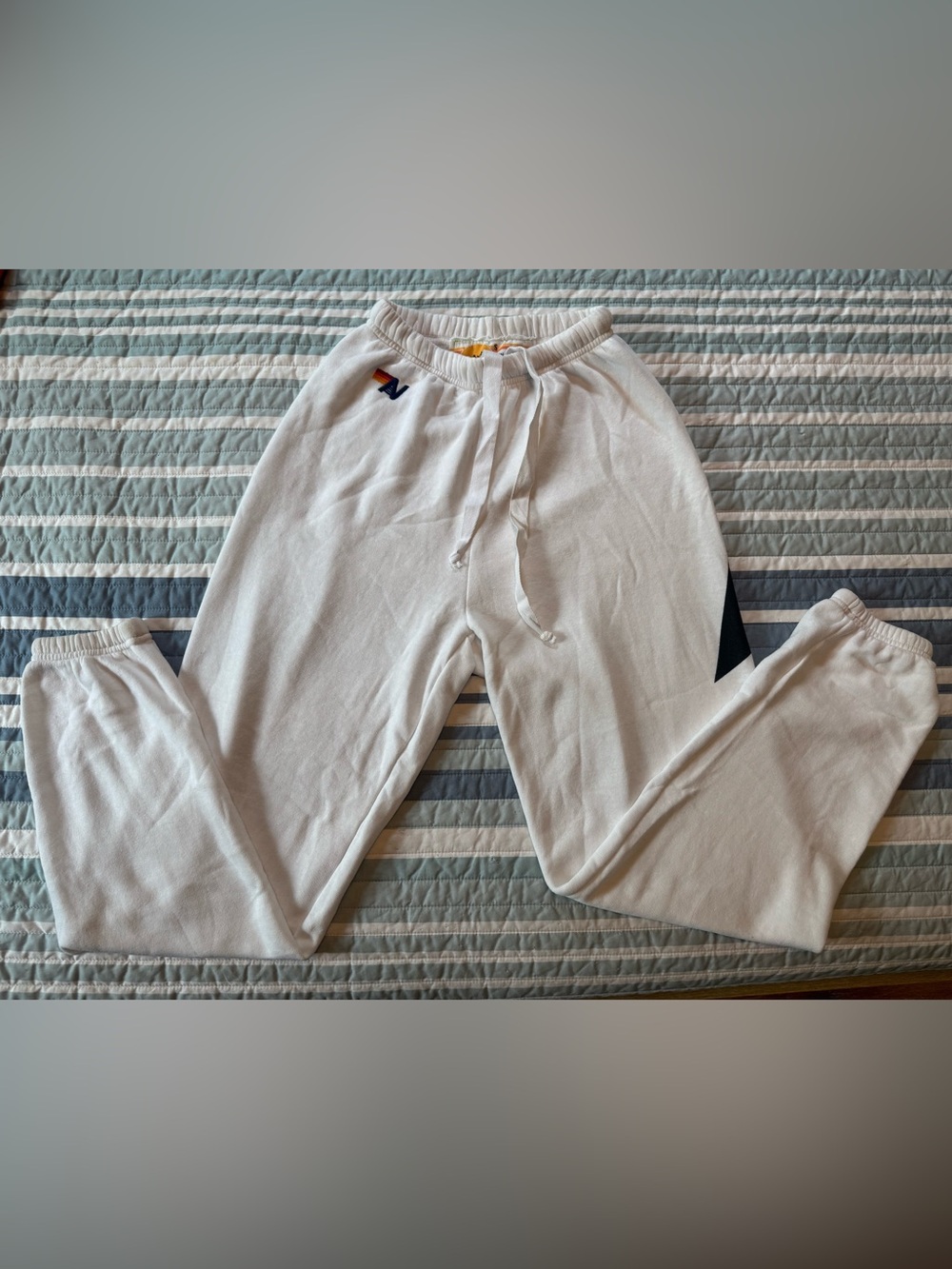 Brand New White Aviator Nation Bolt Sweatpants